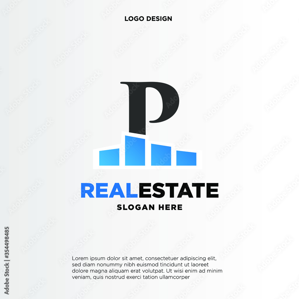 P Initial logo concept with building template vector. P Initial logo concept with building template vector.