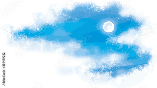 夜空の満月のベクターイラスト