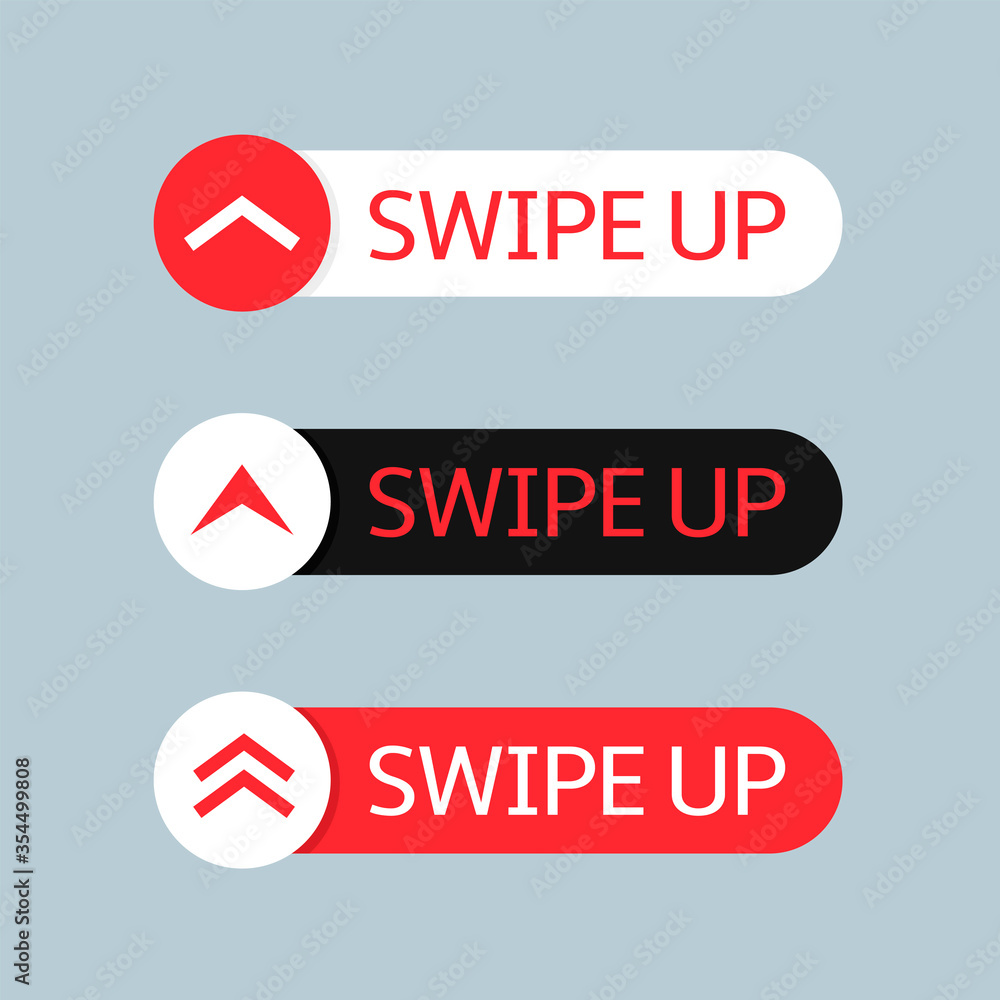 Arrow with white,red and black Sign up square shape buttons on grey background. Vector illustration Arrow with white,red and black Sign up square shape buttons on grey background. Vector illustration