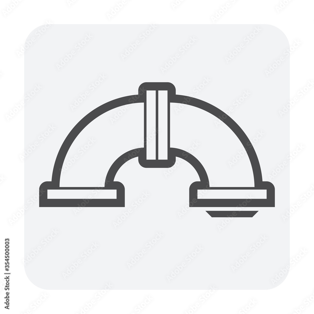 Pipe icon and flange fitting for pipeline connection with valve and other pipe. For transportation liquid or gas i.e.crude, oil, natural gas, sewage, wastewater. Also for plumbing and irrigation. Pipe icon and flange fitting for pipeline connection with valve and other pipe. For transportation liquid or gas i.e.crude, oil, natural gas, sewage, wastewater. Also for plumbing and irrigation.