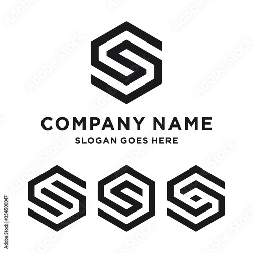 Geometric Letter S Logo Template Design Vector in polygon shape