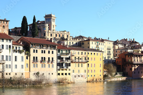 Wallpaper Mural bassano del grappa, Italy, 02/06/2020 , View of the city from the river at sunset. Torontodigital.ca