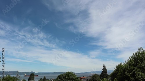 Time Lapse from deck in Astoria Oregon in May along the Columbia River photo