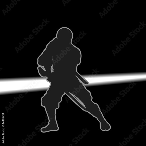 A Japanese Ninja And The Flash Of The Sword