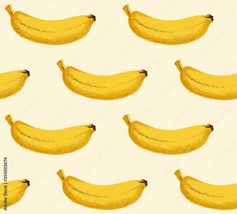 banana scratch seamless pattern vector