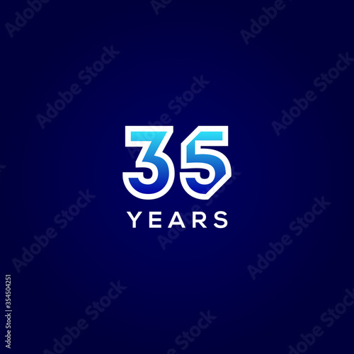 35 Years Anniversary Gradient Number Vector Design