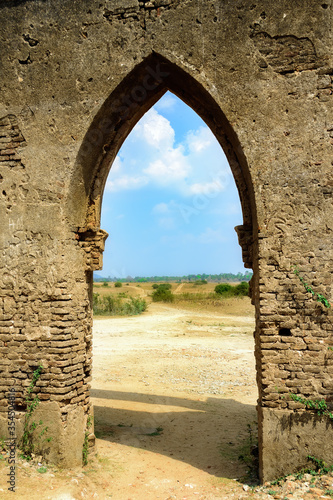 Ruins of old French Rosary church, Settihalli, Karnataka photo