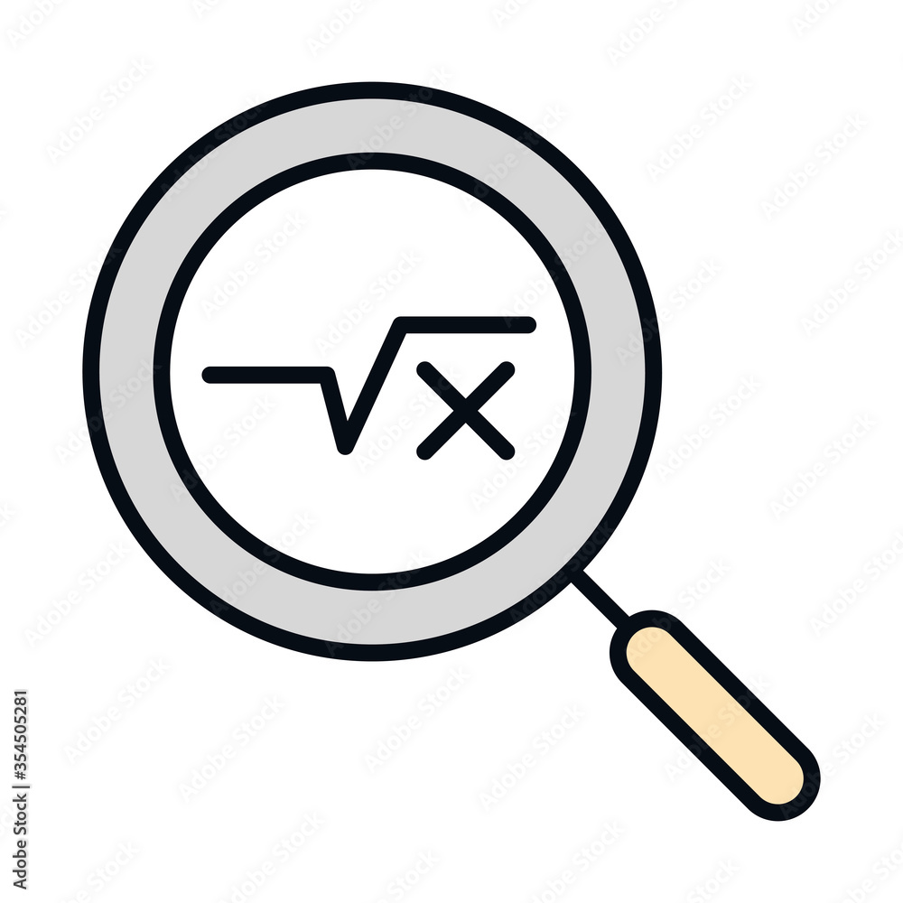 math education school science formula equation concept line and fill style icon math education school science formula equation concept line and fill style icon