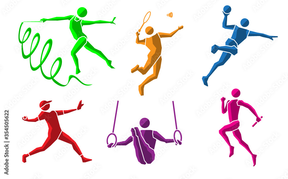 colorful sport flat icon set 02