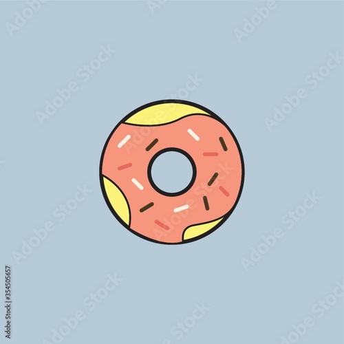 Donut coated with sprinkles