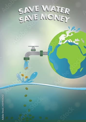 Save water save money poster