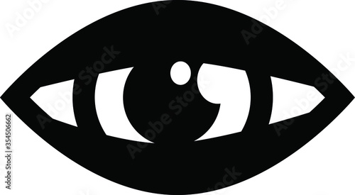  Vector icon, eye, vision, symbol, black and white, simple