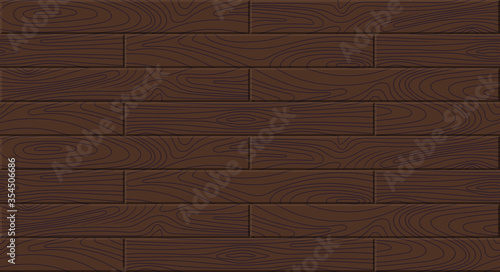 Wood textured seamless pattern. Hand drawn wooden boards, dark brown natural color repeat texture. Vector illustration template for design, interiours, print, paper, decor, photo background