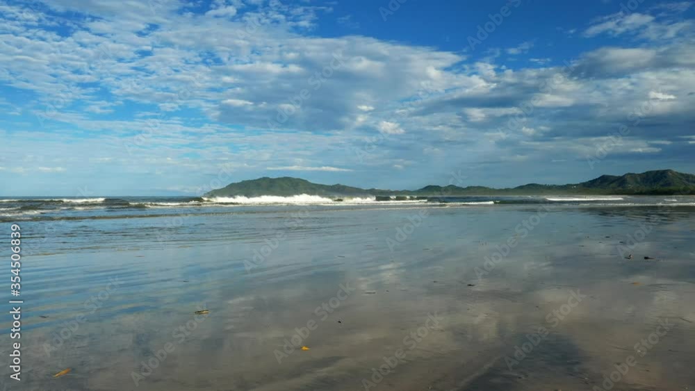 private beach in costa rica. Waves crashing against shore. private beach in costa rica. Waves crashing against shore.