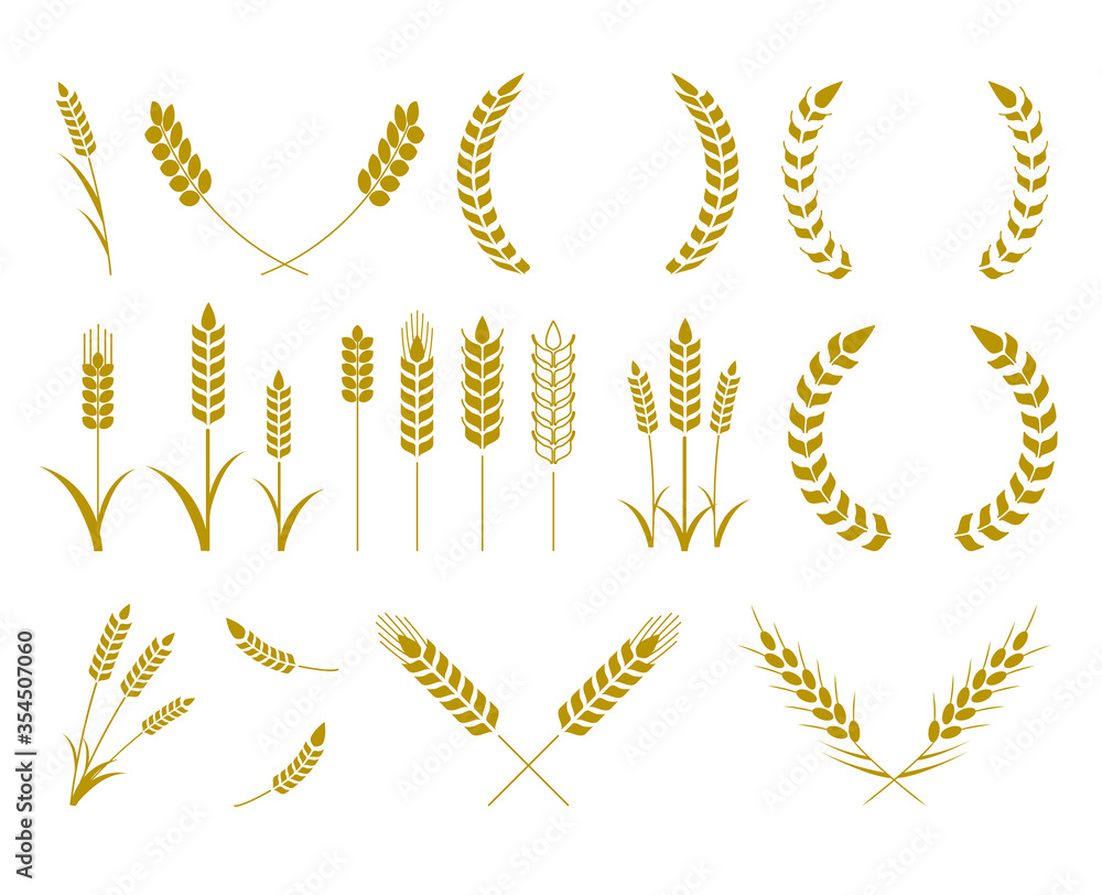 麦 フレーム 素材 セット Stock ベクター Adobe Stock