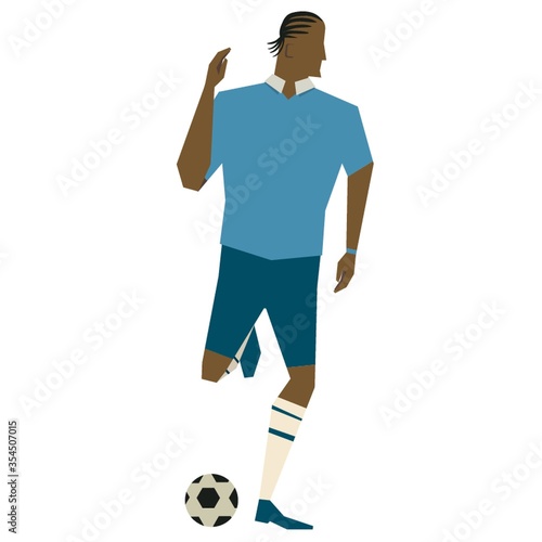 Soccer player kicking the ball