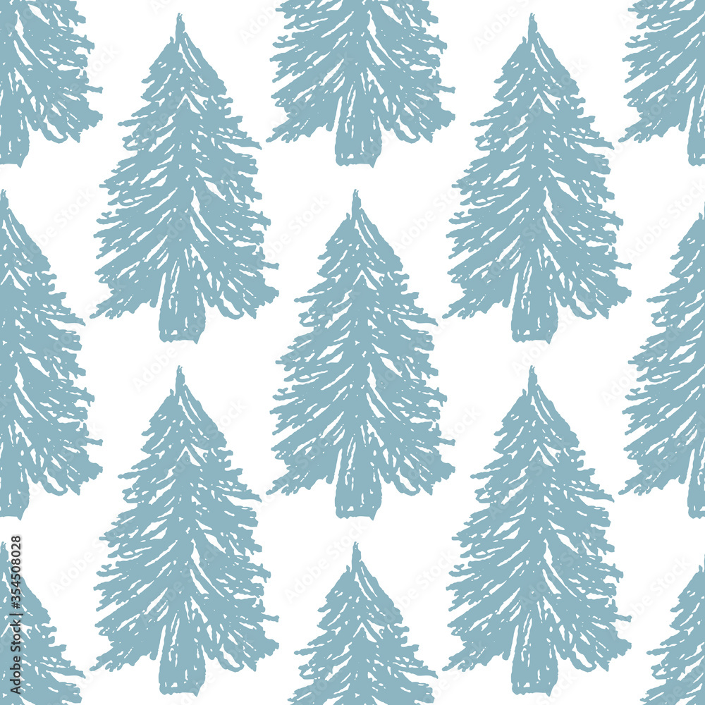 winter forest seamless pattern