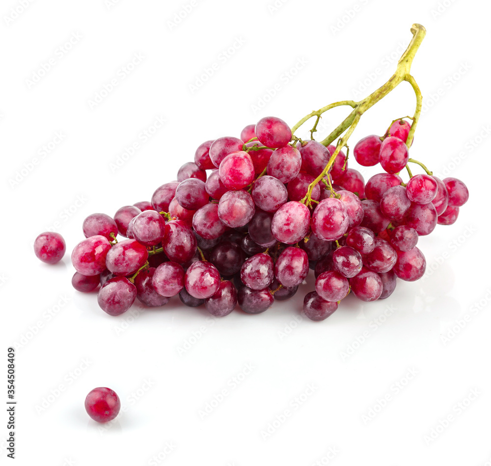 Cluster fresh grapes ripe fruit. Isolated on white background. Stock photo.