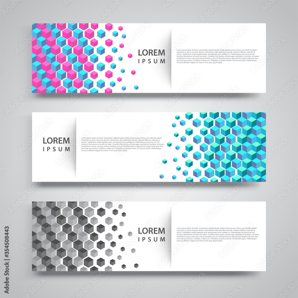 Vector set abstract geometric design banner web template. Vector set abstract geometric design banner web template.