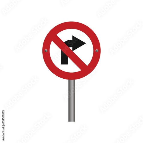 No right turn sign