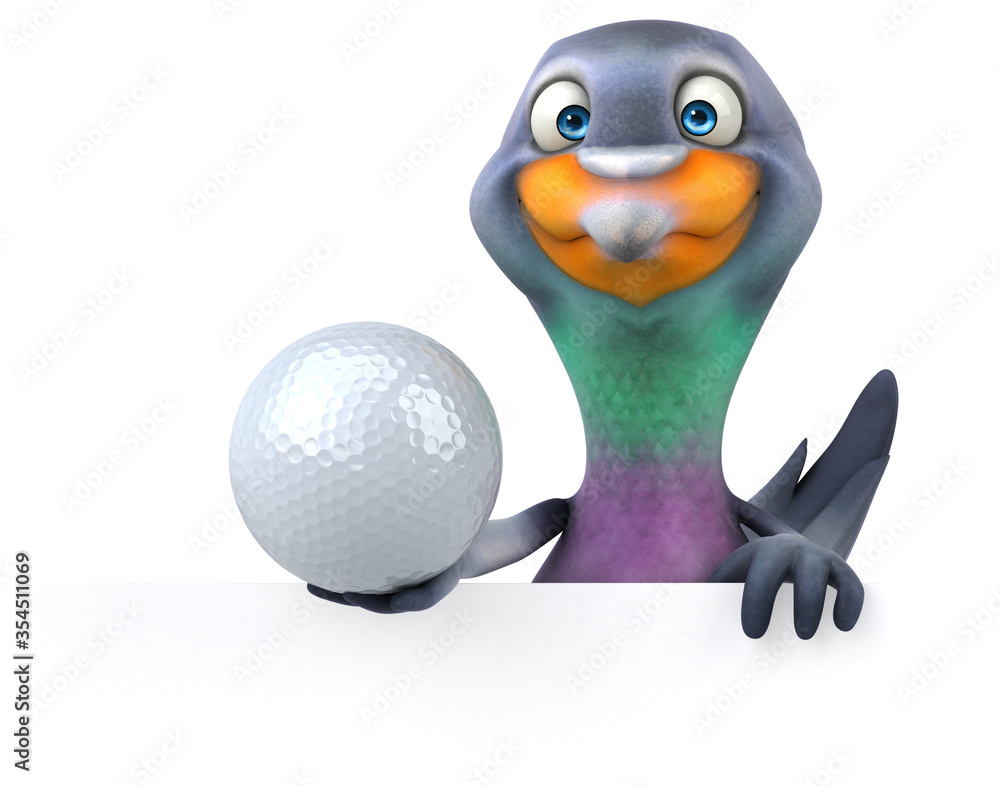 Fototapeta premium Fun pigeon - 3D Illustration