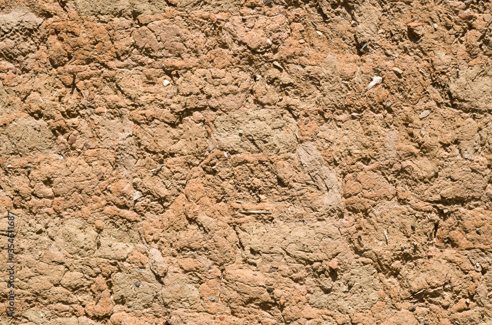 Old clay plaster on wall closeup Old clay plaster on wall closeup
