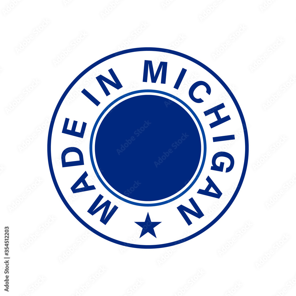 Made in Michigan round vector icon Made in Michigan round vector icon