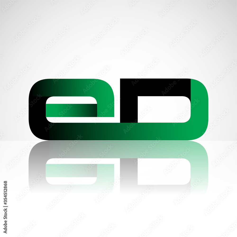 Initial letter ED uppercase modern and simple logo linked green and black colored, isolated in white background. Vector design for company identity. Initial letter ED uppercase modern and simple logo linked green and black colored, isolated in white background. Vector design for company identity.