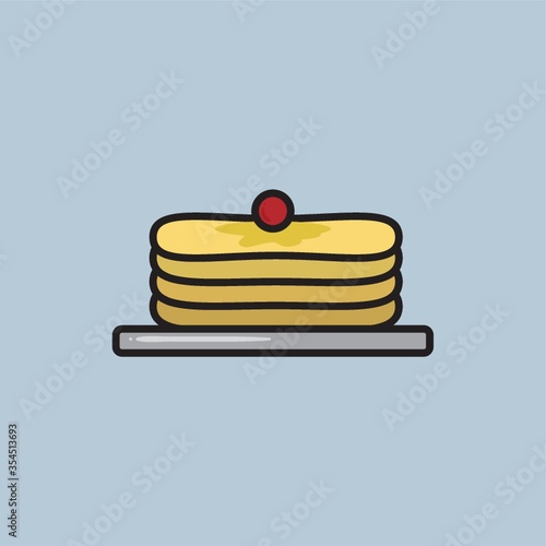 Pancakes with cherry on top