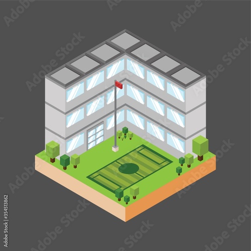 Isometric  of school building
