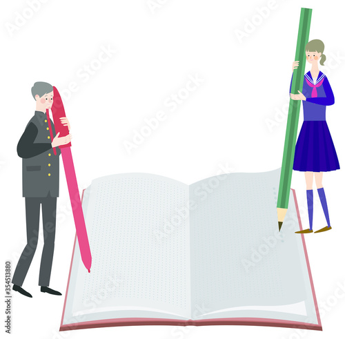 勉強,学生,イラスト
