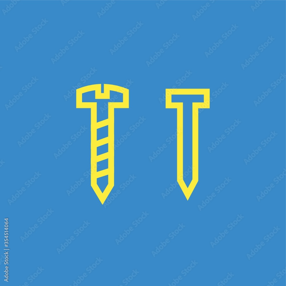 Screw and nail icon Screw and nail icon