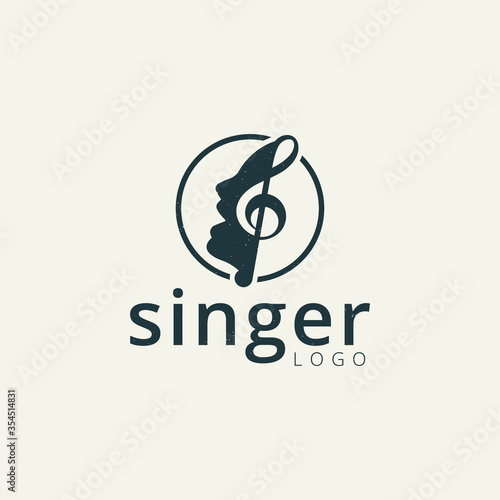 Fototapeta Singer or choir logo design template