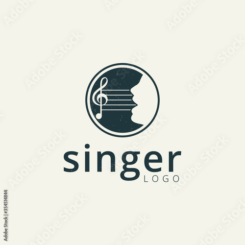 Singer or choir logo design template 
