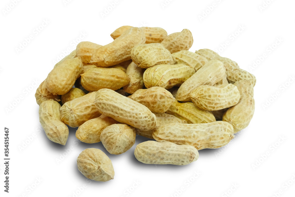 Pile of boiled peanuts isolated on white background. Pile of boiled peanuts isolated on white background.