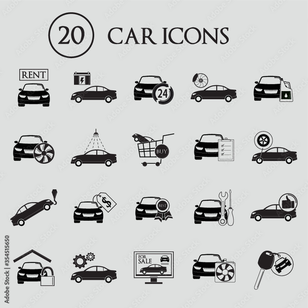 Collection of car icons Collection of car icons