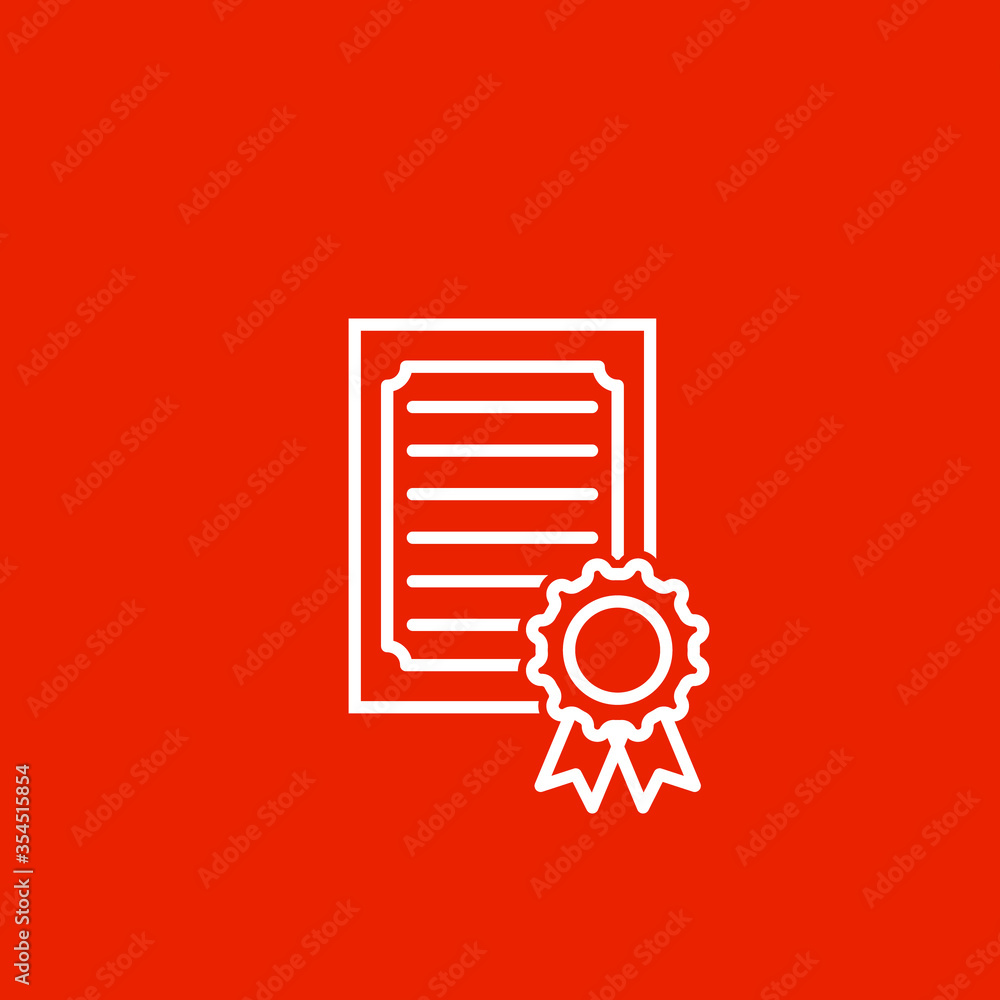 White certificate icon. Vector White certificate icon. Vector