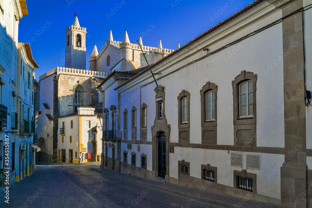 street in the old town of Evora portugal