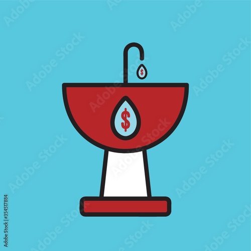 Washbasin with water drops
