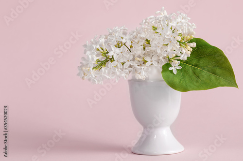 White lilac in a white vase © ires007