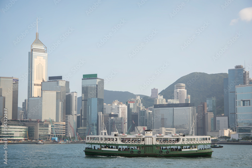 Hong Kong harbor view: City's skyline during daytime 