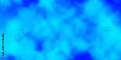 Light BLUE vector background with clouds. Abstract colorful clouds on gradient illustration. Colorful pattern for appdesign.