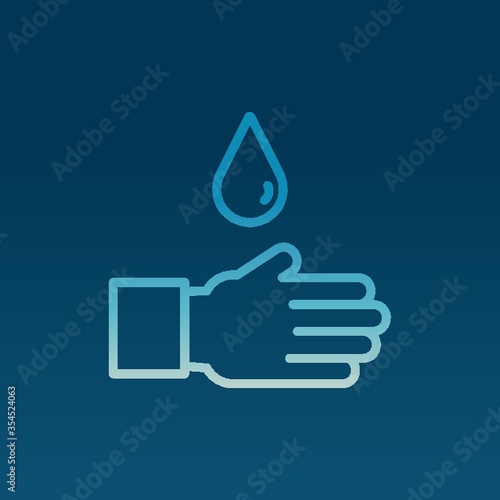 Hand with water drop