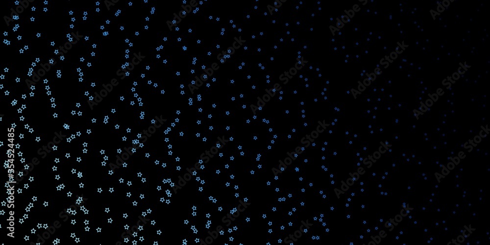 Dark BLUE vector texture with beautiful stars. Colorful illustration in abstract style with gradient stars. Best design for your ad, poster, banner.