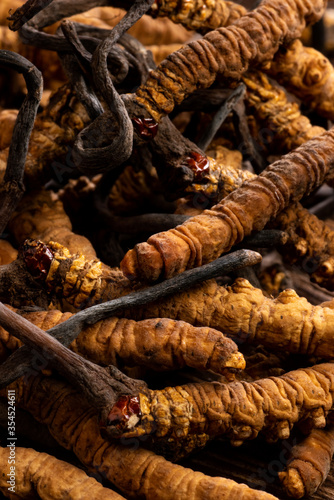 Background Of Are Plane Of Chinese Caterpillar Fungus Raw Texture