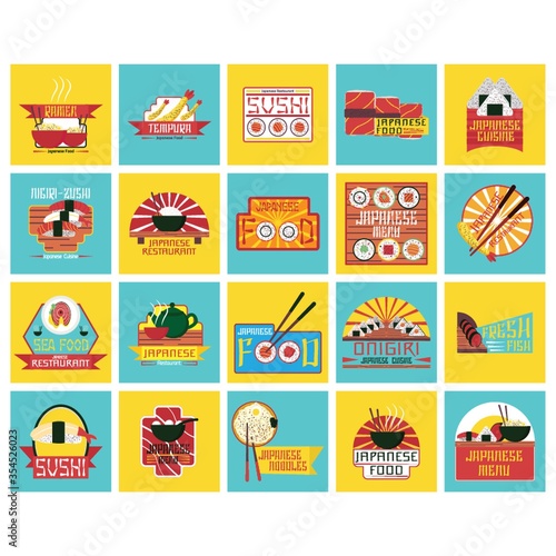 Collection of japanese food labels