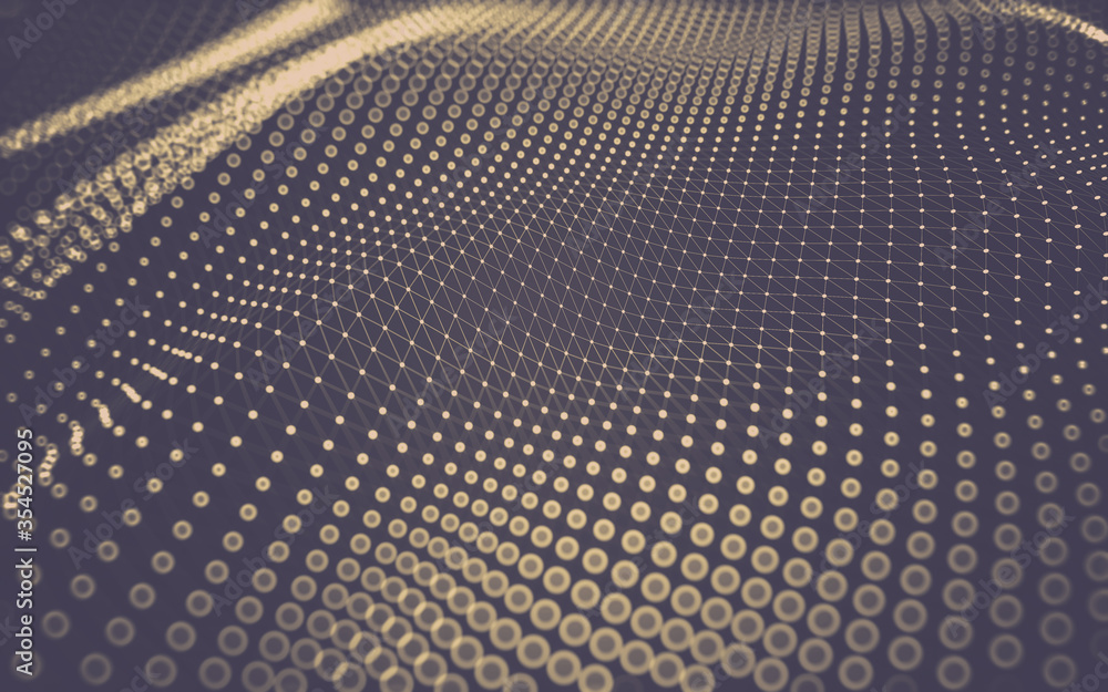 Obraz premium Abstract background. Molecules technology with polygonal shapes, connecting dots and lines. Connection structure. Big data visualization.