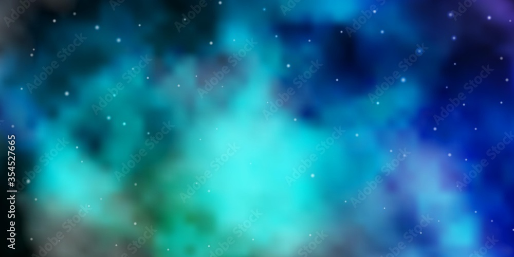 Fototapeta premium Light BLUE vector template with neon stars. Decorative illustration with stars on abstract template. Pattern for new year ad, booklets.