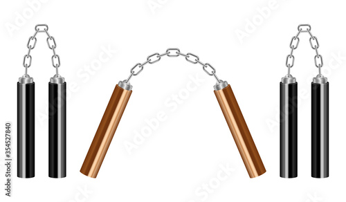 Nunchaku vector design illustration isolated on white background
 photo