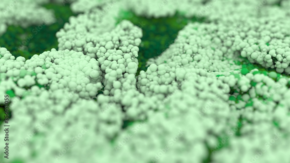 Obraz premium 3d topographic pattern of colorful particles. macro shot. turbulence.